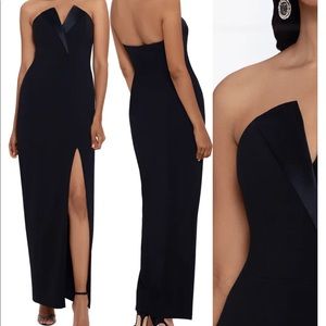 Betsy & Adam Black Strapless Dress